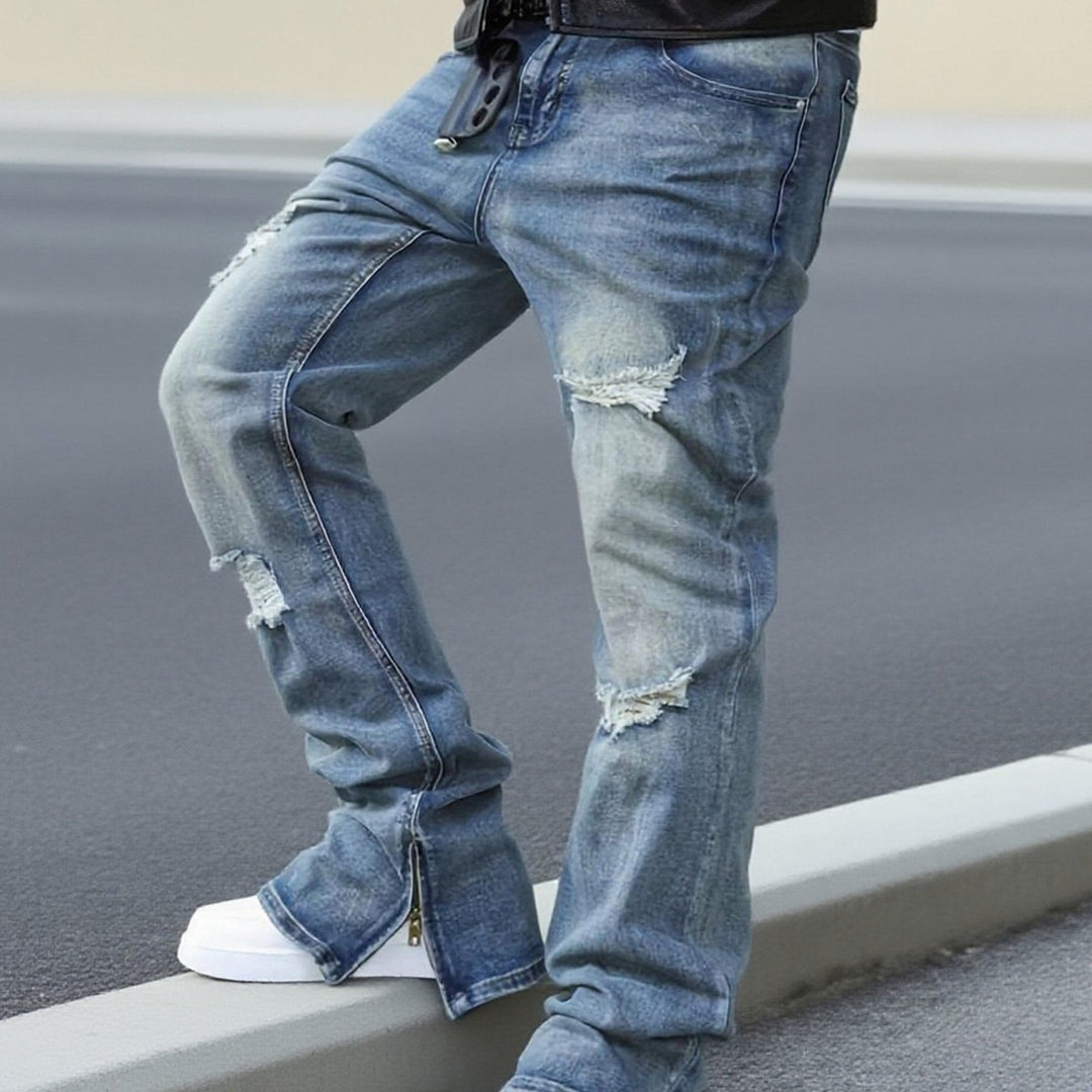Men's Casual Relaxed Straight-Leg Denim Jeans
