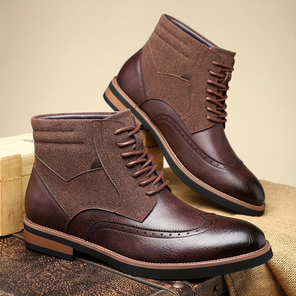 Men's Classic Leather Wingtip Ankle Boots
