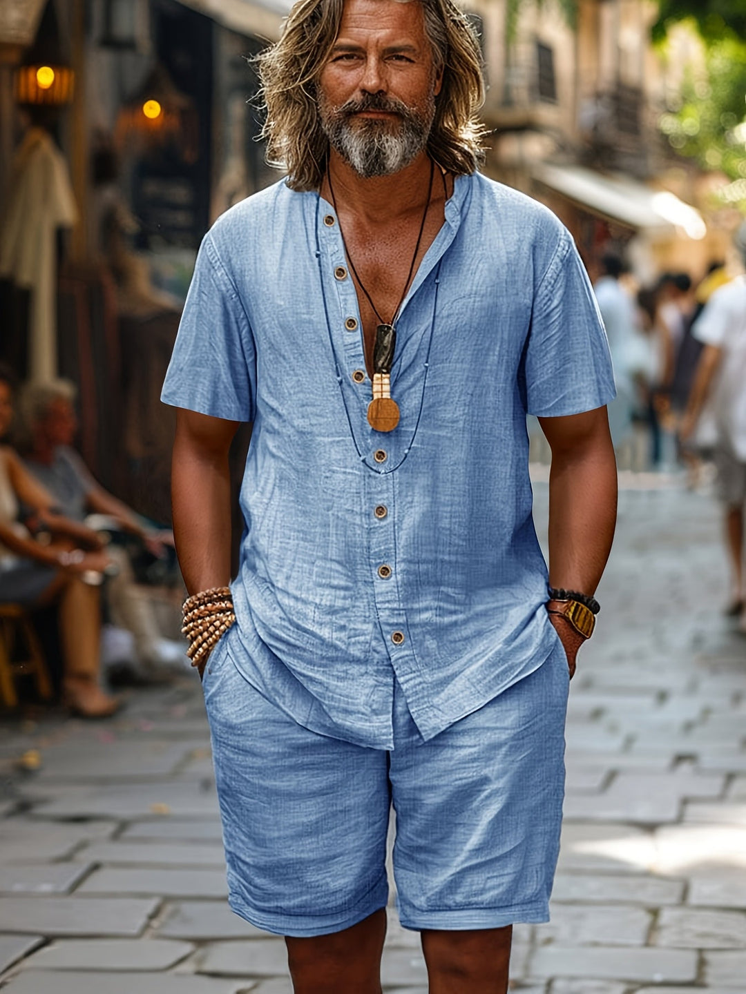 Men's Casual Cotton Relaxed Summer Set
