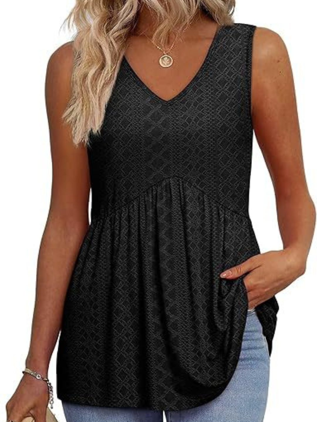 Women's Casual Textured Sleeveless Top