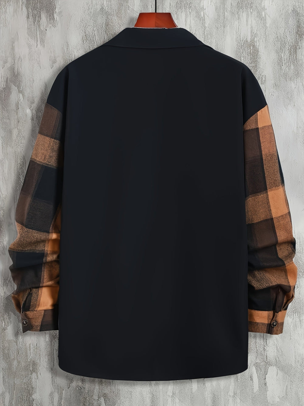Men's Casual Cotton Colour-Block Pocket Shirt