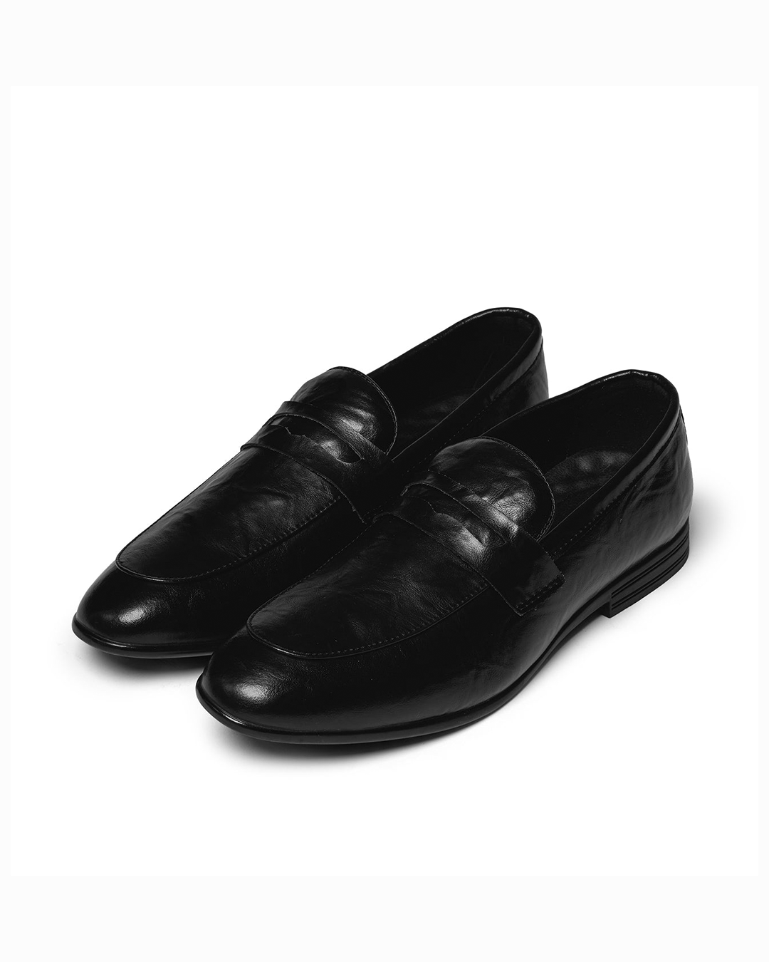 Men's Classic Leather Slip-On Dress Shoes with Strap Detail