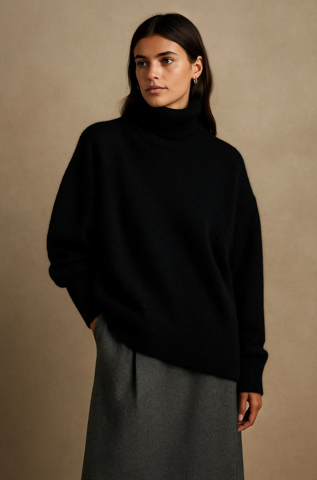 Women's Relaxed Knit Turtleneck Sweater