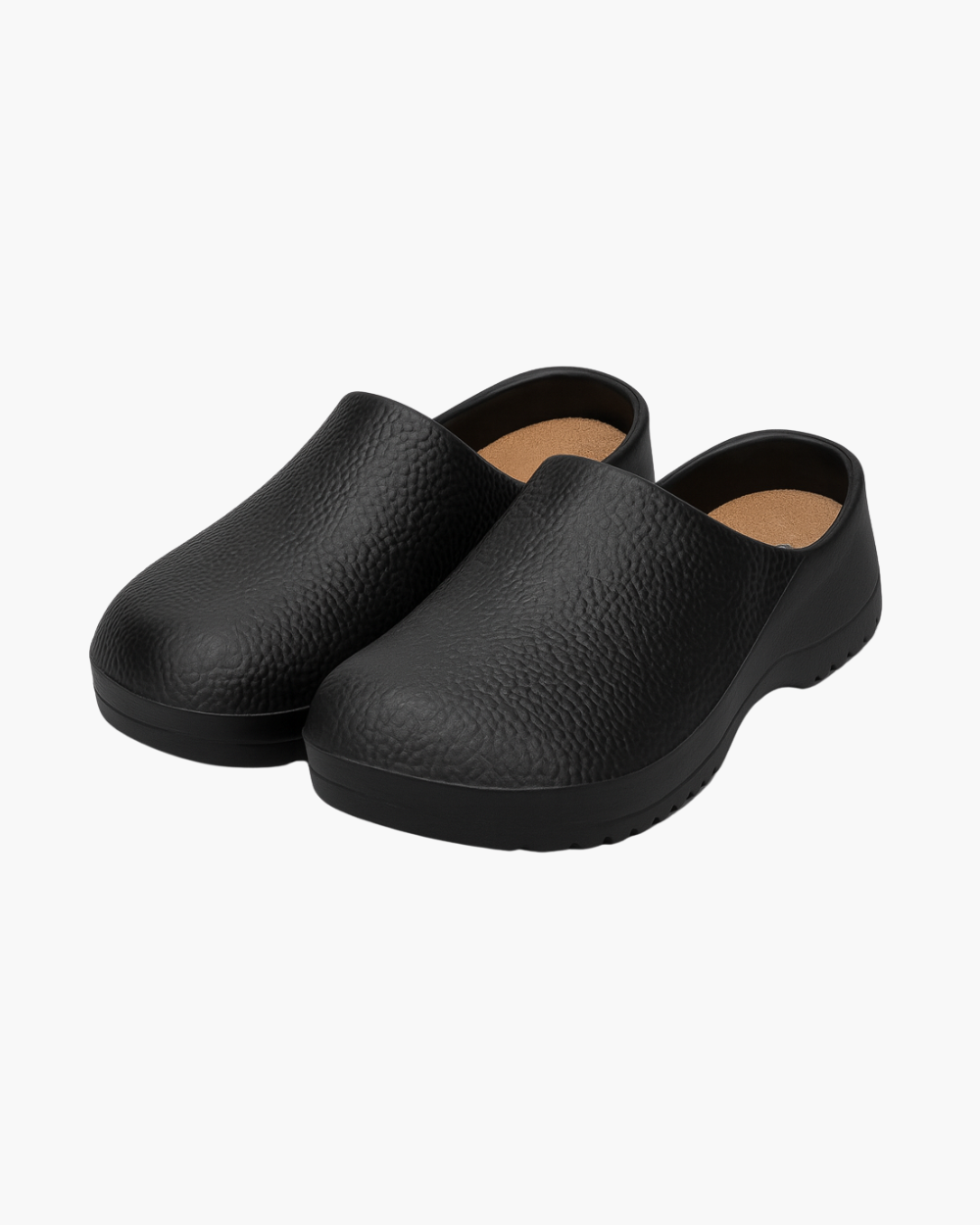 Men's Casual Leather Slip-On Comfort Clogs