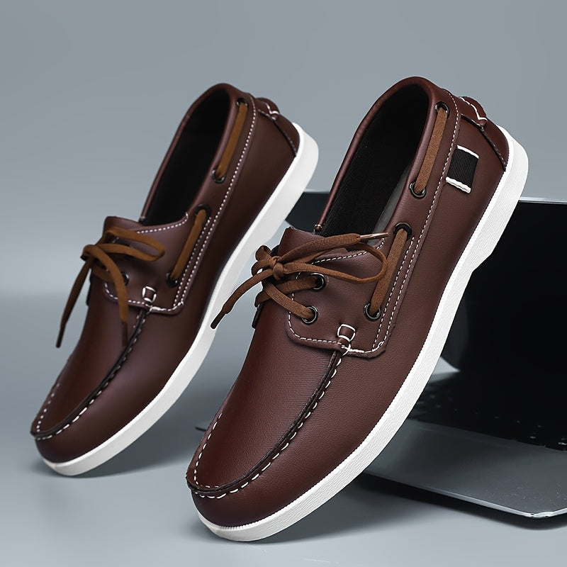 Men's Classic Leather Comfort Boat Shoes
