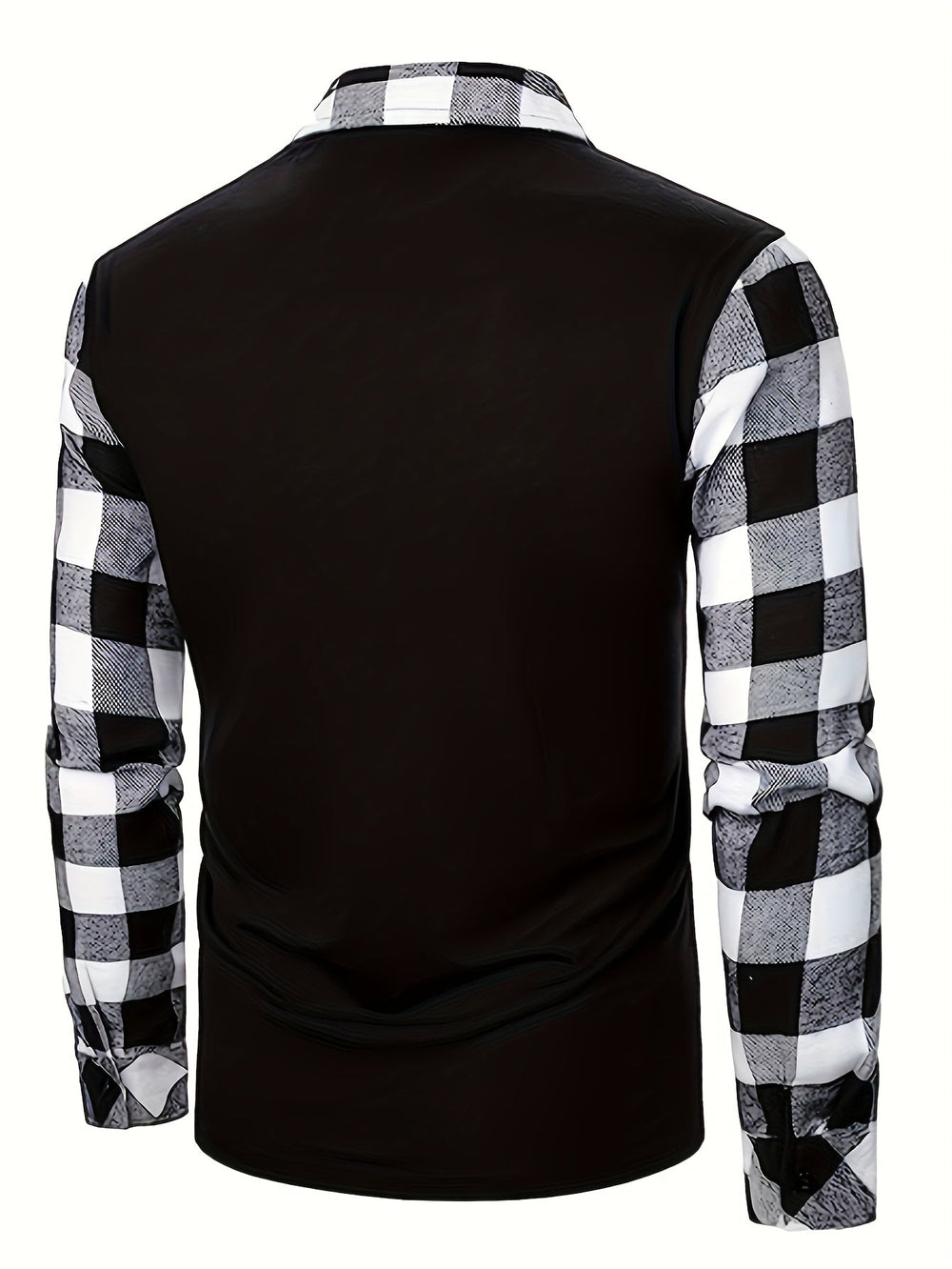 Men's Casual Cotton Half-Zip Contrast Shirt