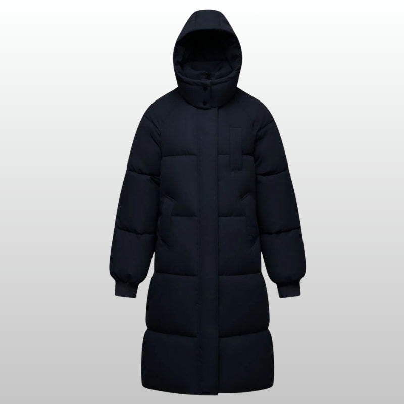 Women's Warm Quilted Insulated Hooded Puffer Coat with Belted Waist