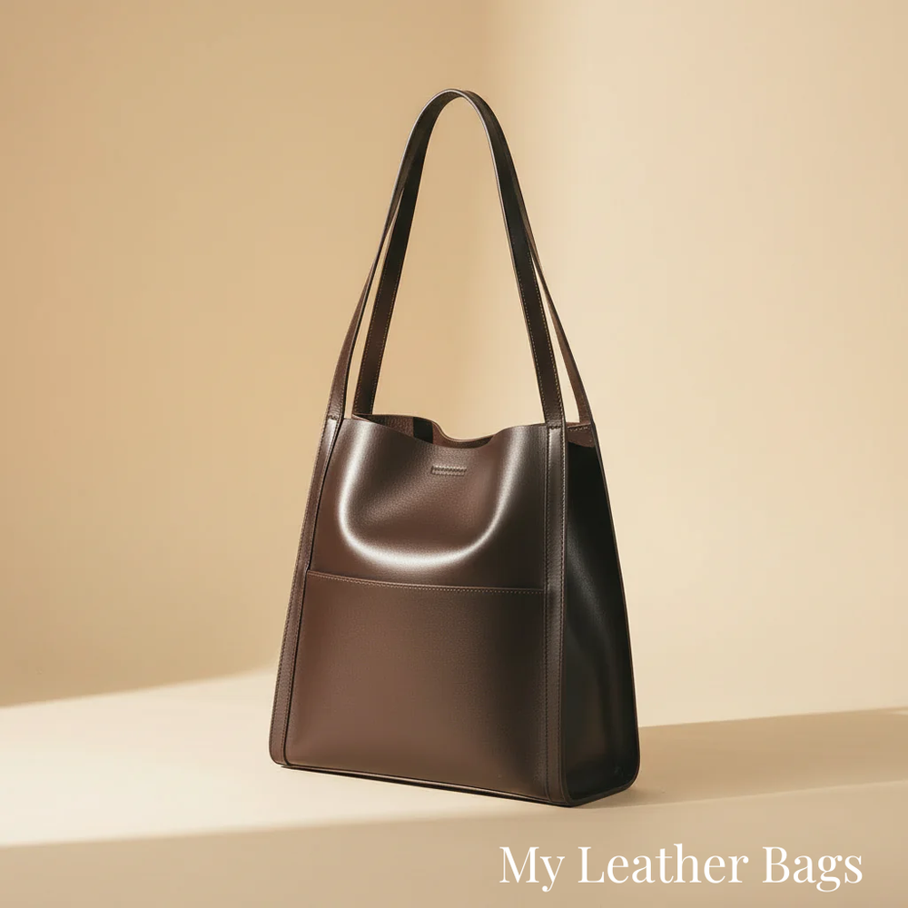 Women's Elegant Brown Leather Shoulder Bag
