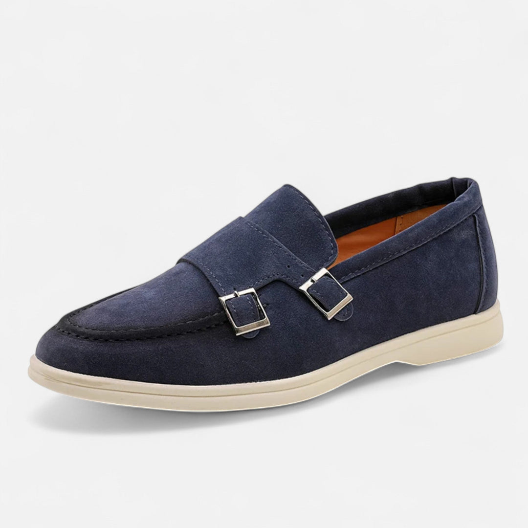 Men's Classic Suede Monk Strap Loafers