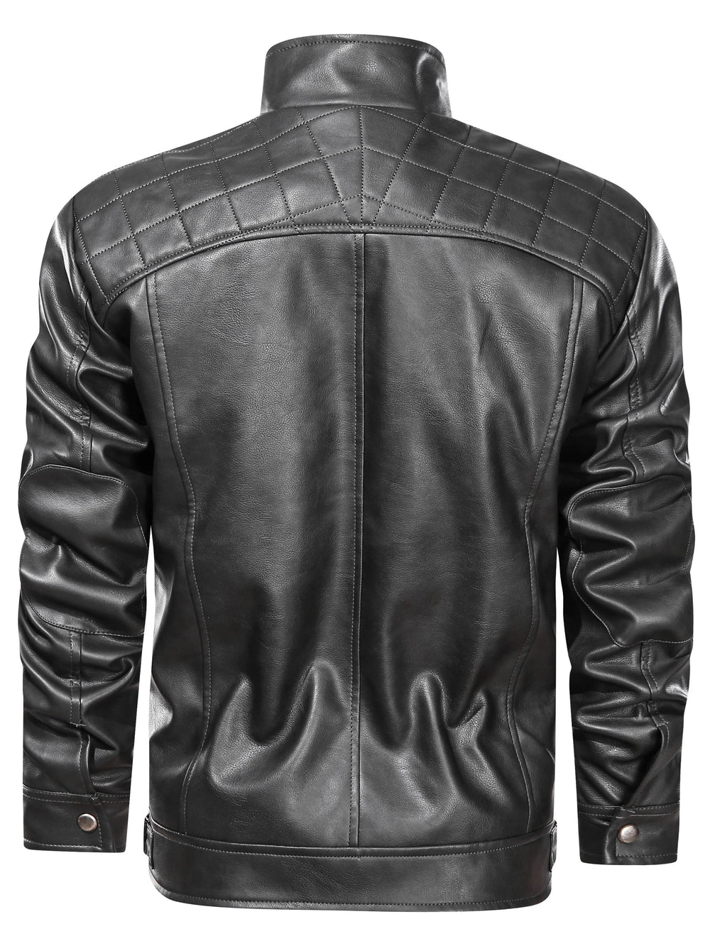 Men's Classic Leather Stand-Collar Biker Jacket
