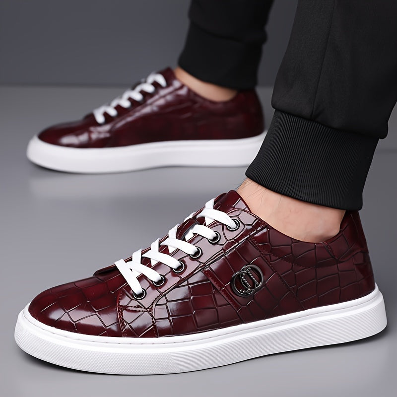 Men's Stylish Textured Leather Sneakers