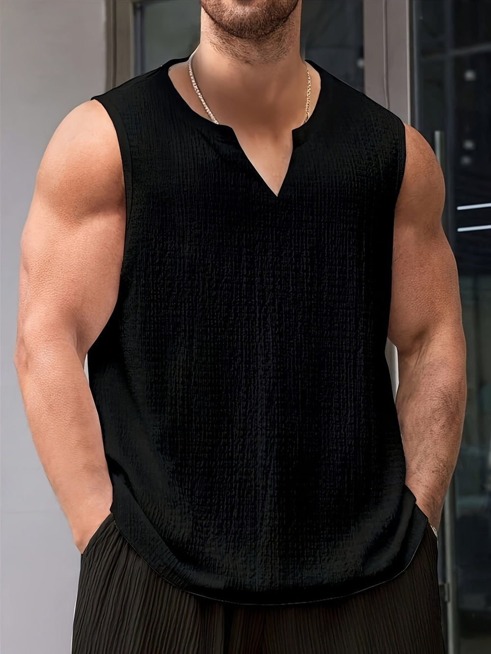 Men's Casual Cotton Relaxed Sleeveless Tank Top