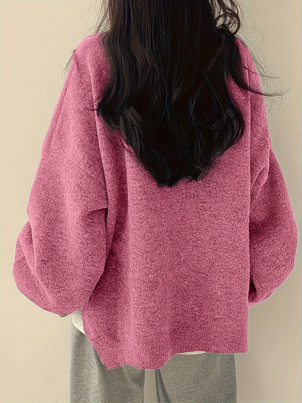 Men's Oversized Cotton Blend Crewneck Sweater