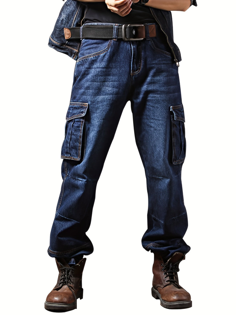 Men's Rugged Cotton Blend Multi-Pocket Cargo Pants
