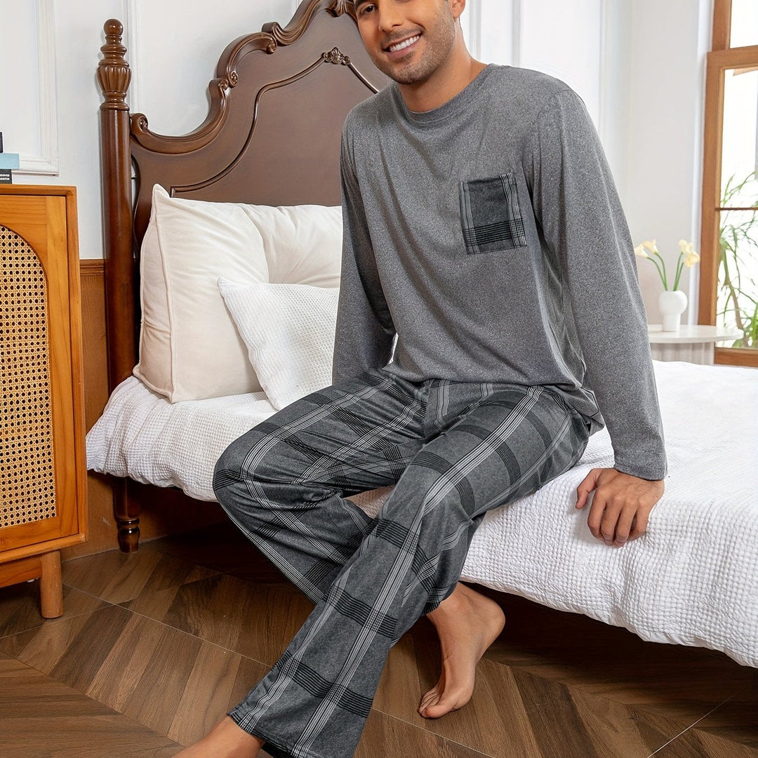 Men's Casual Cotton Relaxed Lounge Two-Piece Set