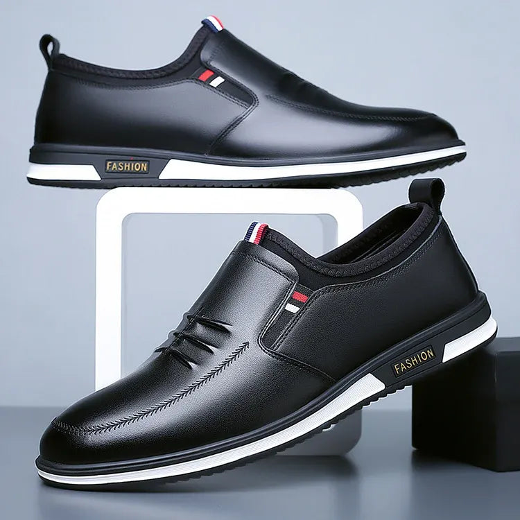 Men's Stylish Lightweight Slip-On Leather Shoes