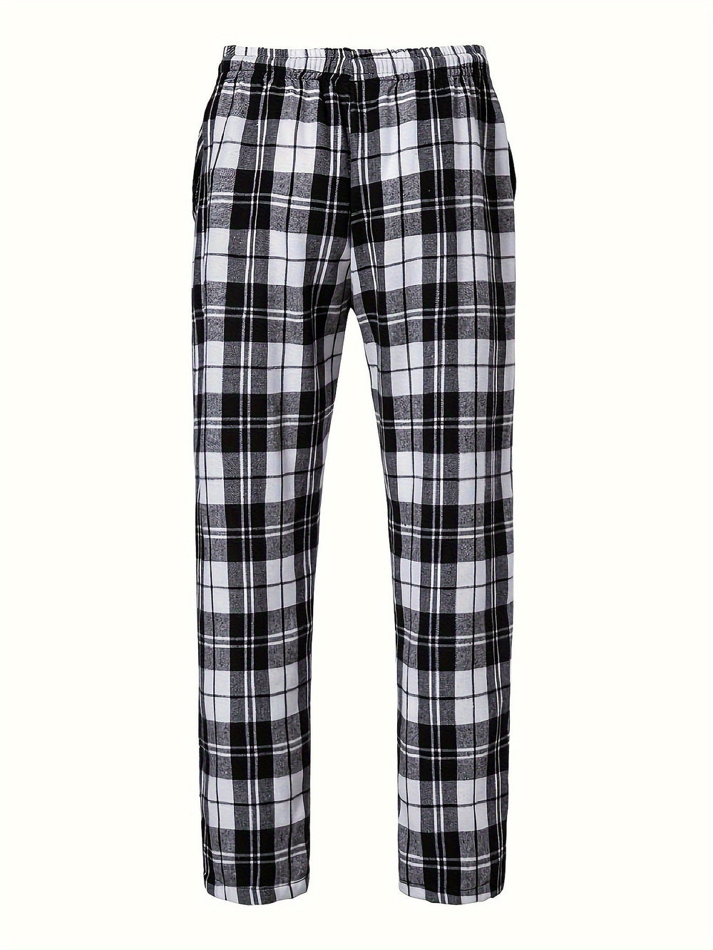 Men's Casual Cotton Plaid Relaxed Lounge Pants