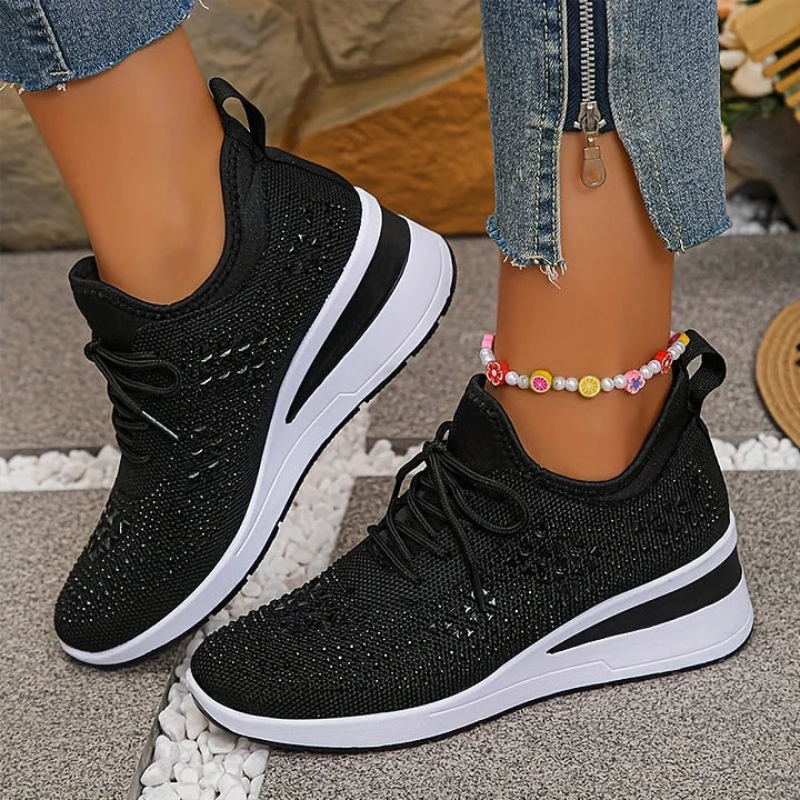 Women's Casual Orthopedic Leather Wedge Sneakers
