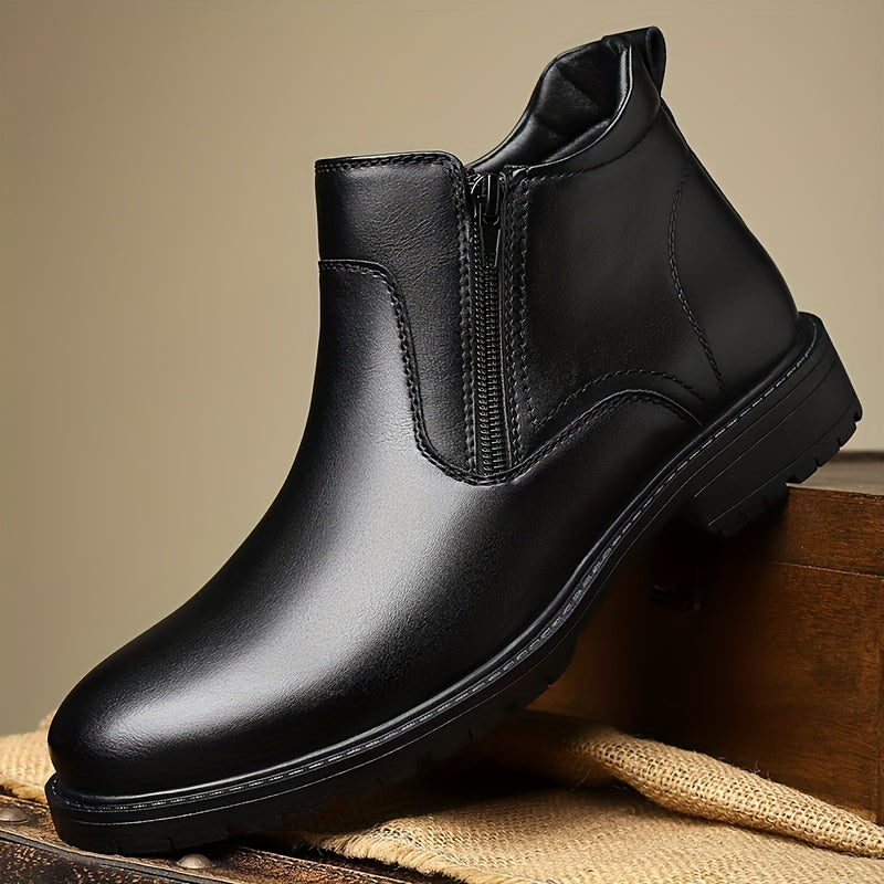 Men's Classic Leather Side-Zip Ankle Boots