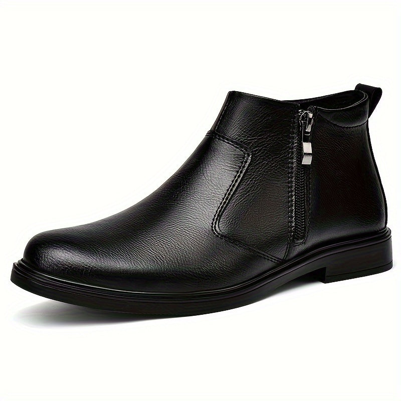 Men's Refined Leather Zip-Up Ankle Boots