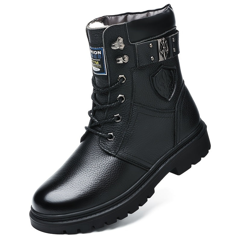 Men's Rugged Leather Cold-Weather Boots