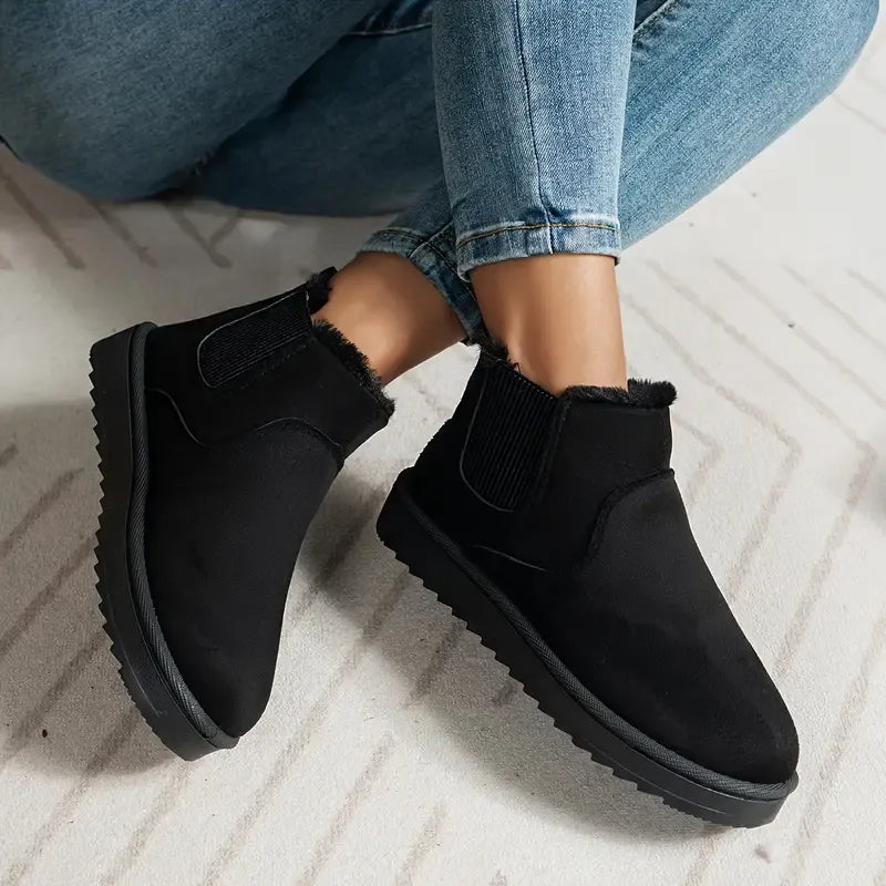 Women's Casual Low Cut Slip-On Leather Boots