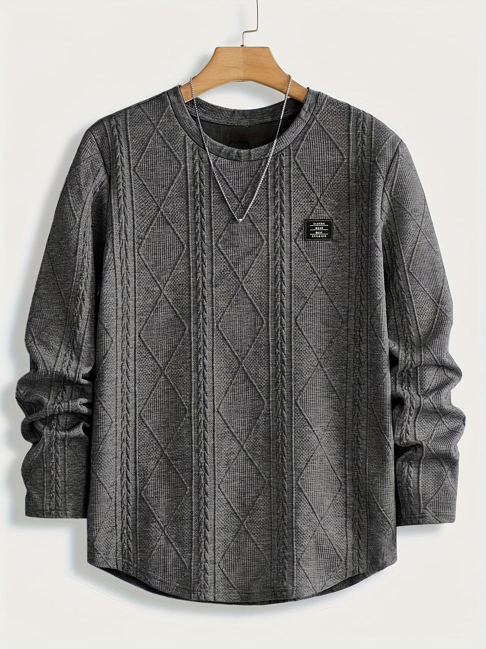 Men's Classic Textured Cotton Crew Neck Top