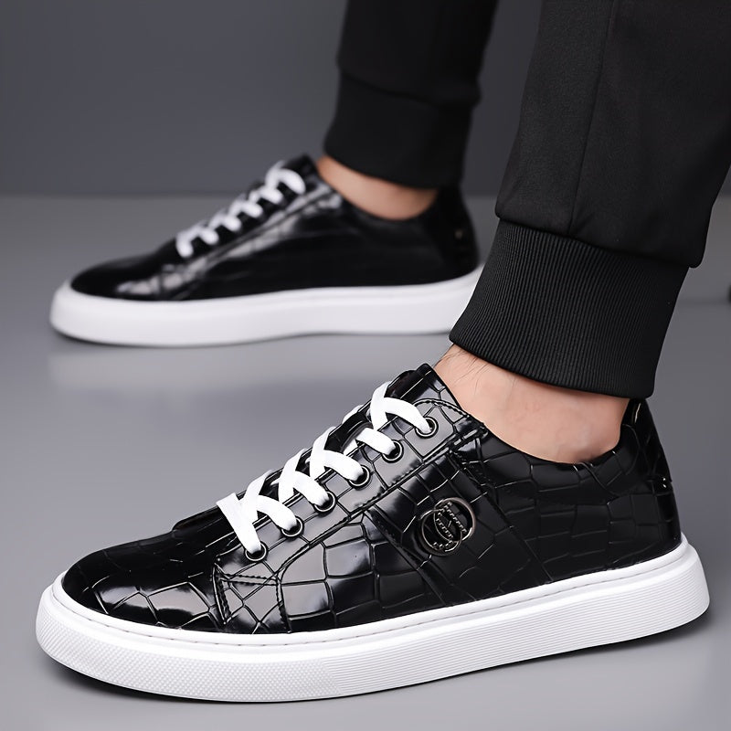 Men's Stylish Textured Leather Sneakers
