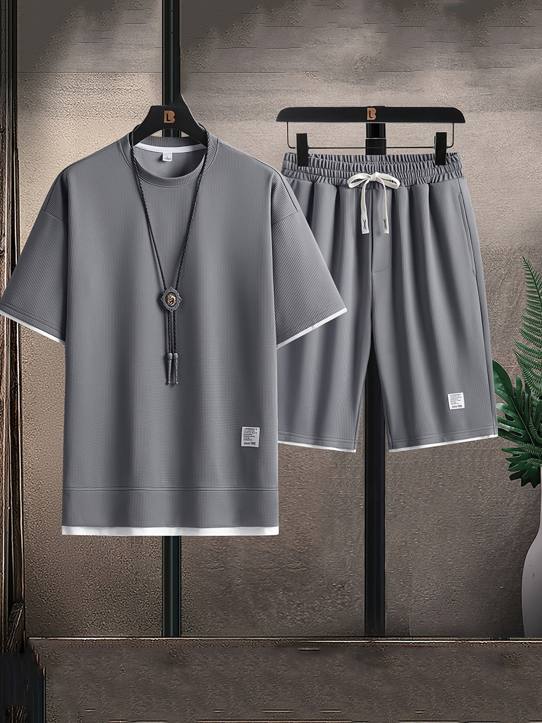 Men's Casual Cotton Relaxed Two-Piece Lounge Set