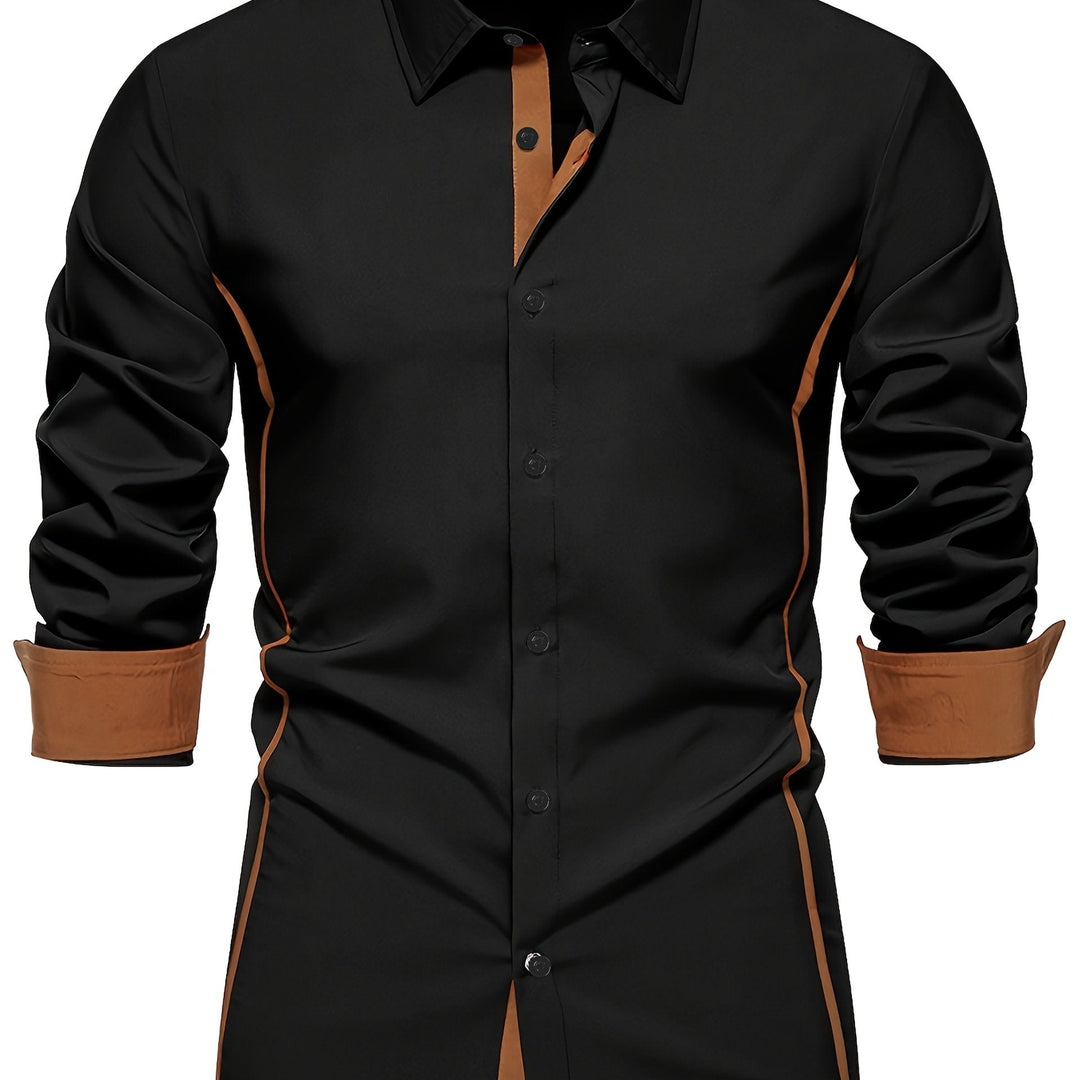 Men's Classic Cotton Slim Fit Shirt with Contrast Trim