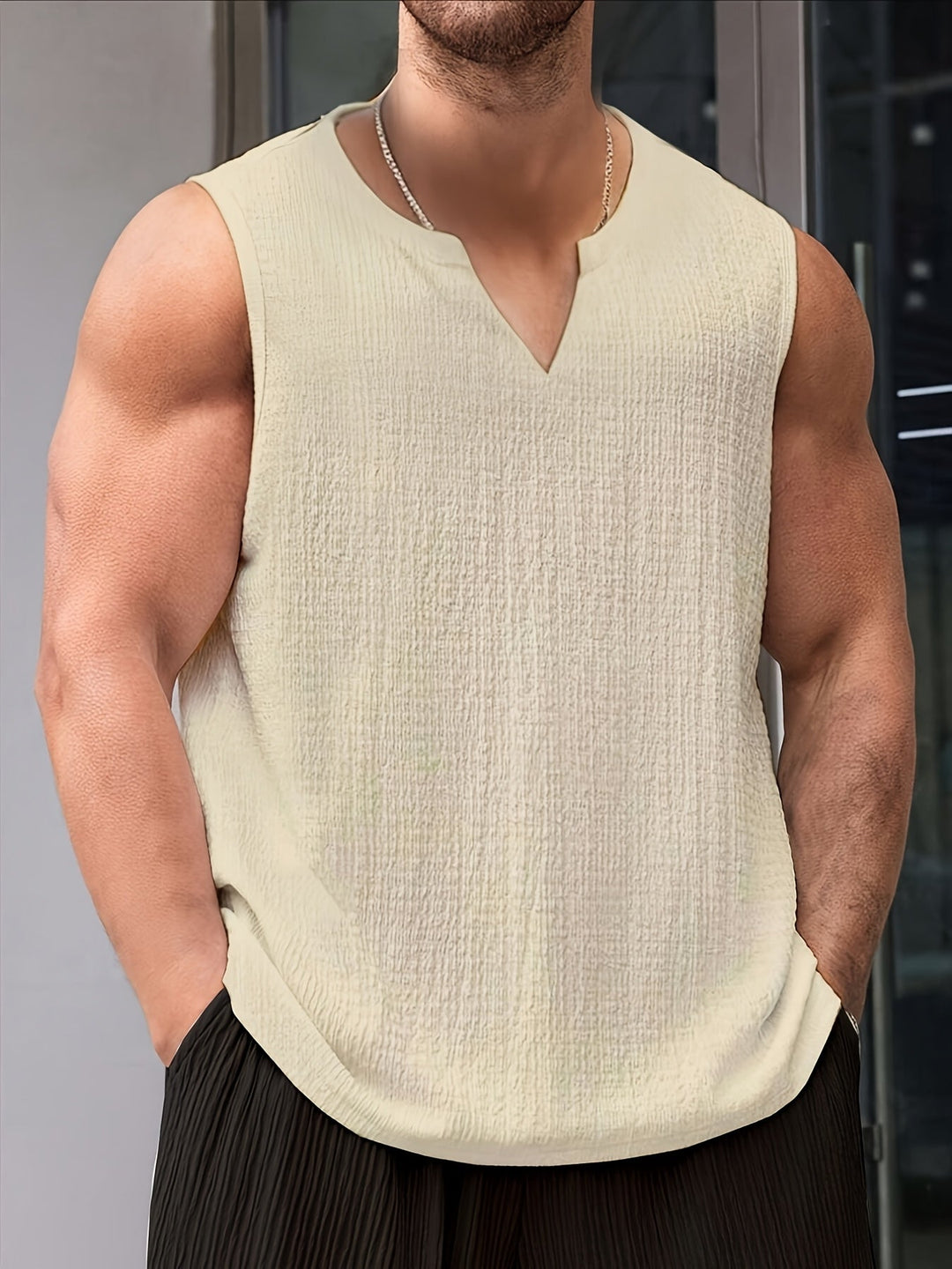 Men's Casual Cotton Relaxed Sleeveless Tank Top