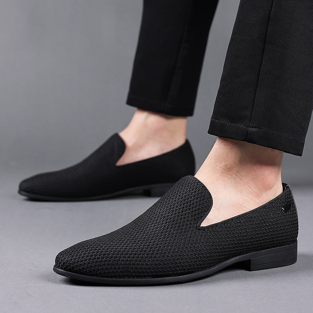 Men's Casual Knit Slip-On Loafers with Pointed Toe