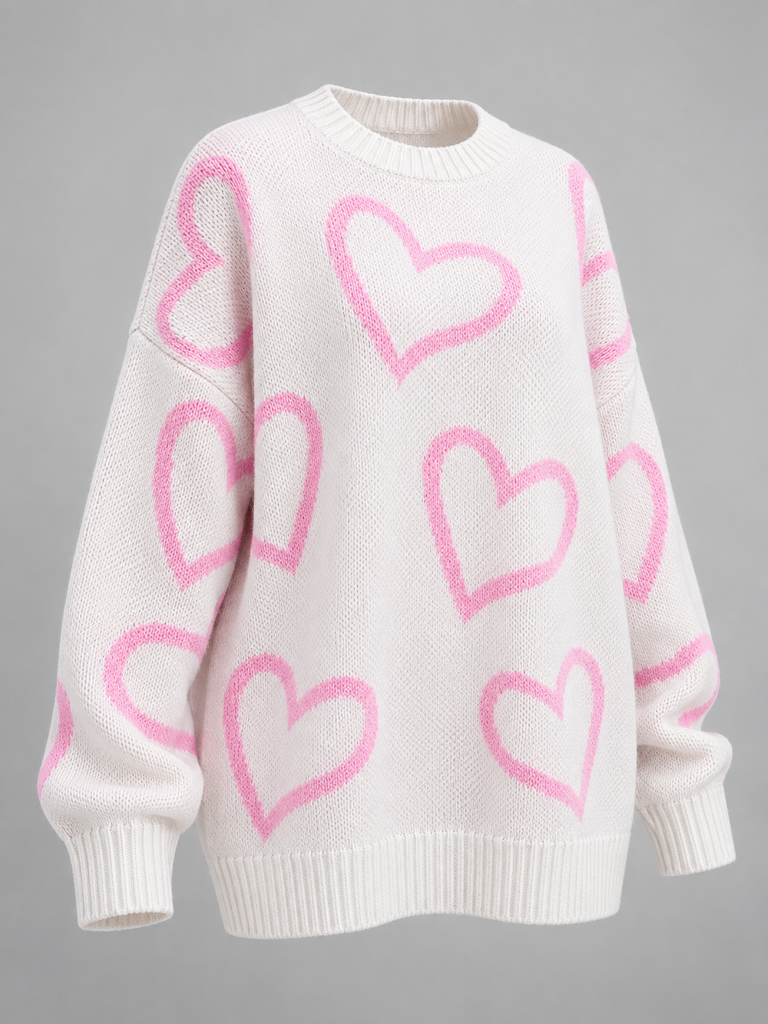Women's Casual Oversized Knit Jumper with Crew Neck