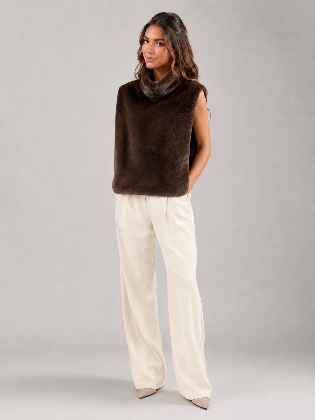 Women's Casual Reversible Faux Fur Vest