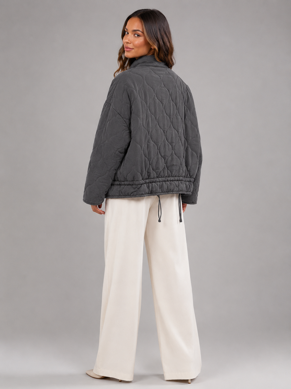 Women's Casual Quilted Utility Jacket