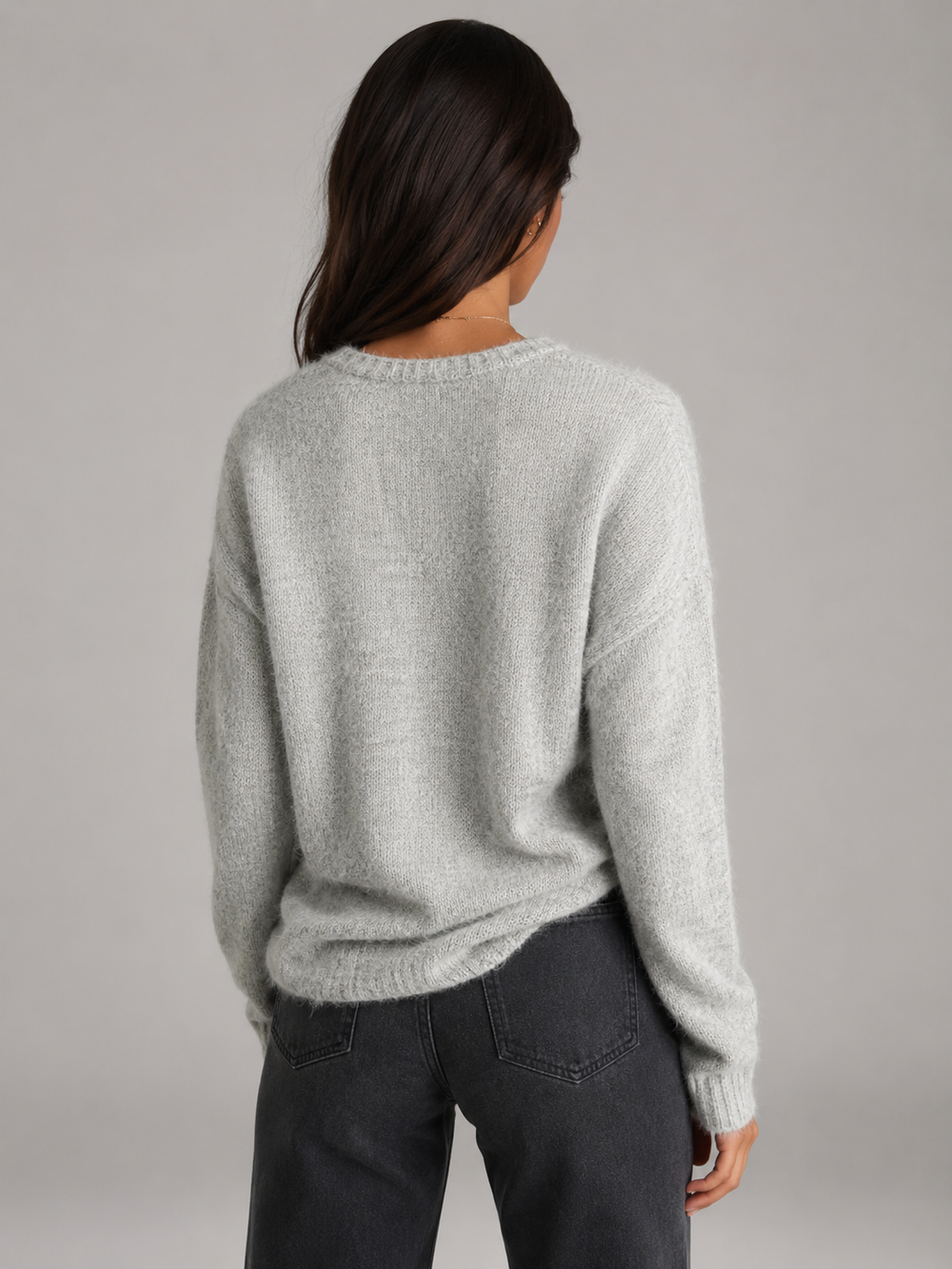 Women's Casual Fuzzy Knit Button-Up Cardigan