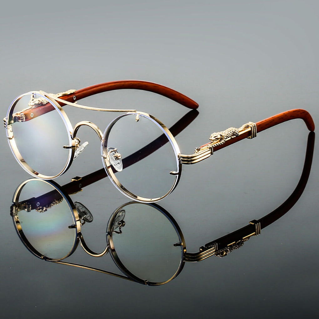 Unisex Retro Metal Frame Oval Sunglasses