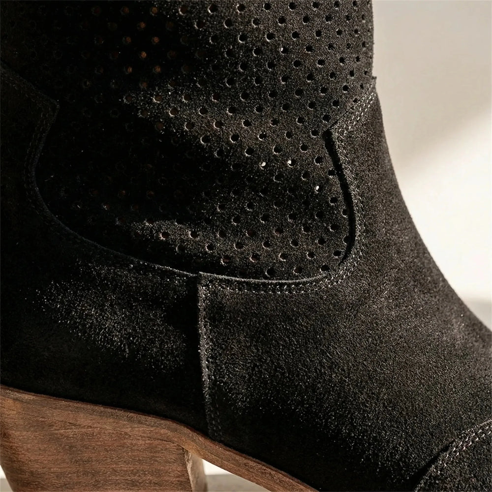 Women's Western Faux Suede Mid-Calf Cowboy Boots