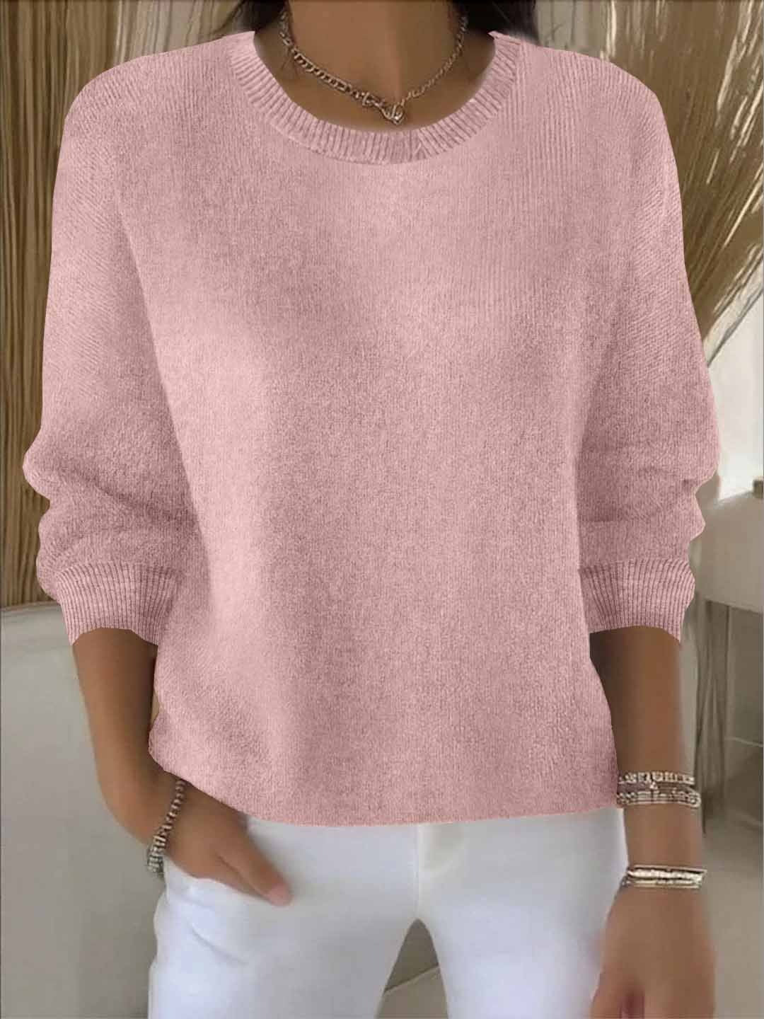 Unisex Classic Cotton Blend Plain Sweater