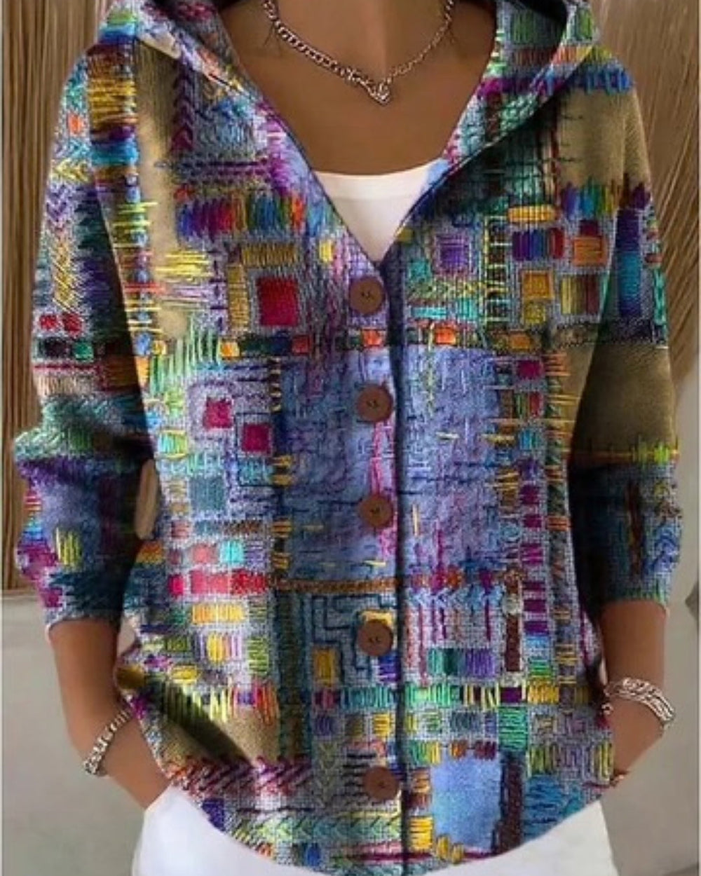 Women's Artistic Wool Blend Long Cardigan