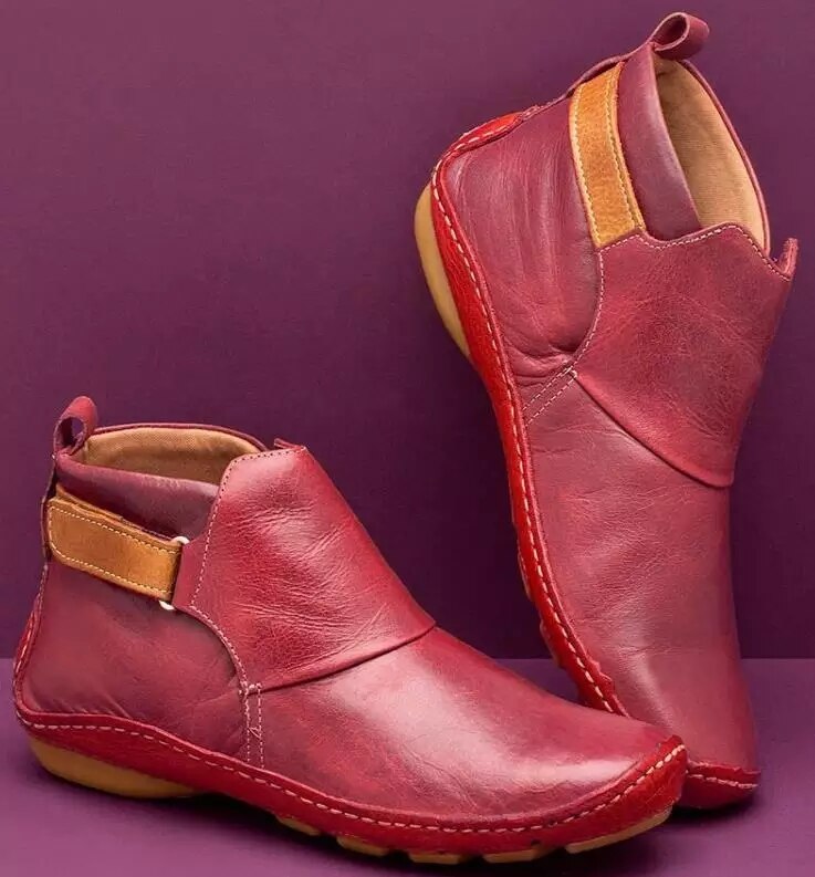Women's Comfortable Non-Slip Leather Ankle Boots