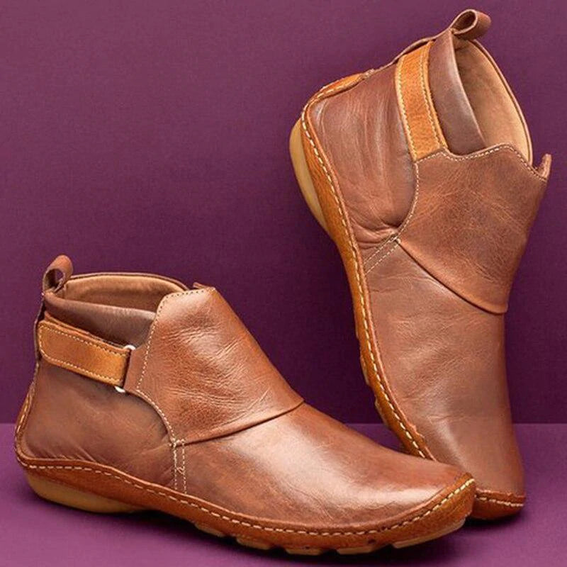Women's Comfortable Non-Slip Leather Ankle Boots