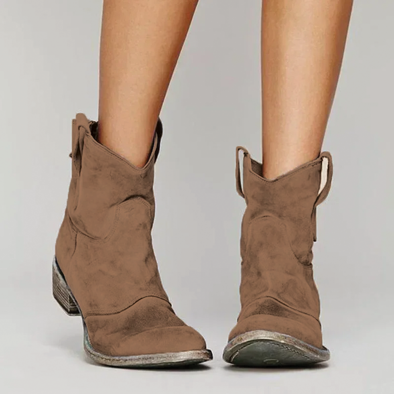 Women's Classic Leather Western Ankle Boots