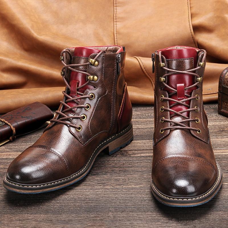 Men's Classic Leather Lace-Up Ankle Boots