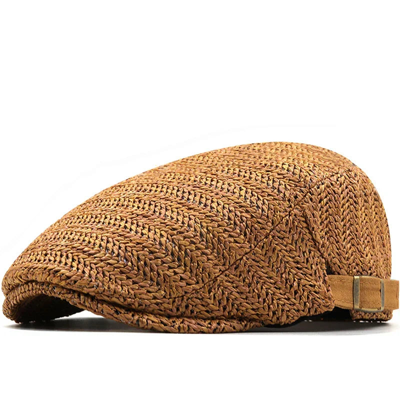Men's Classic Woven Cotton Summer Flat Cap