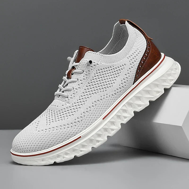 Men's Casual Knit Upper Lace-Up Sneakers