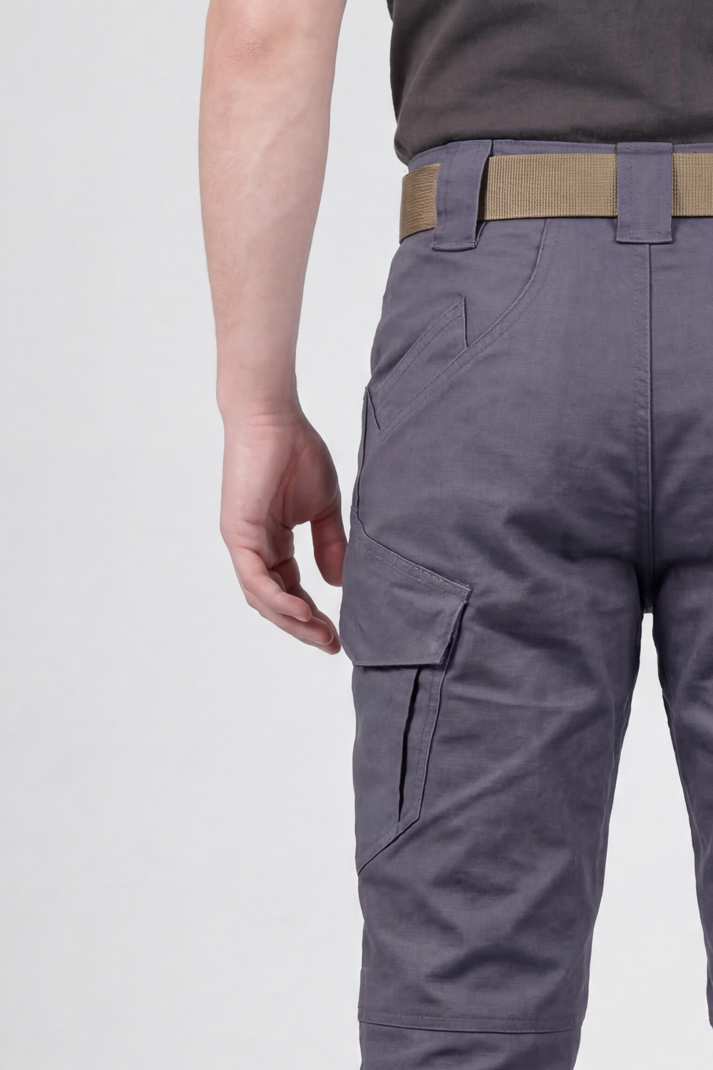 Men's Casual Cotton Cargo Pants with Zip Flap Pockets