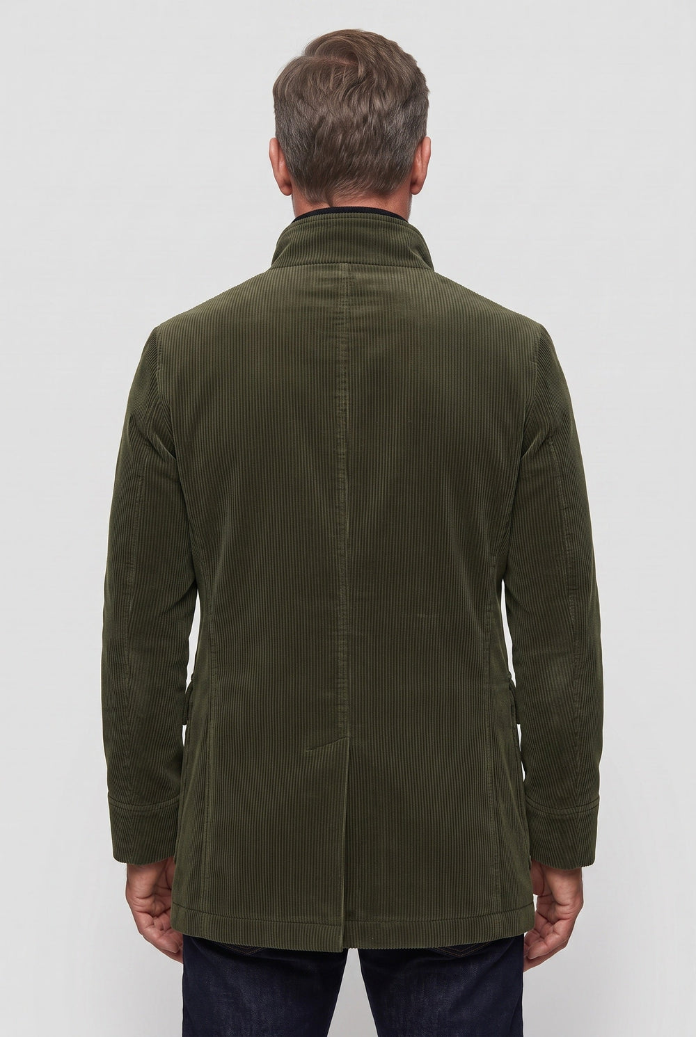Men's Classic Corduroy Coat with Stand Collar