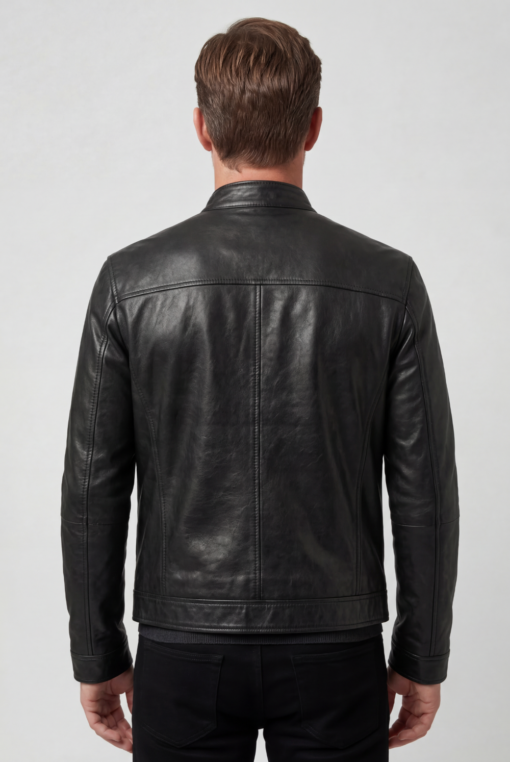 Men's Stylish Leather-Look Quilted Shoulder Jacket