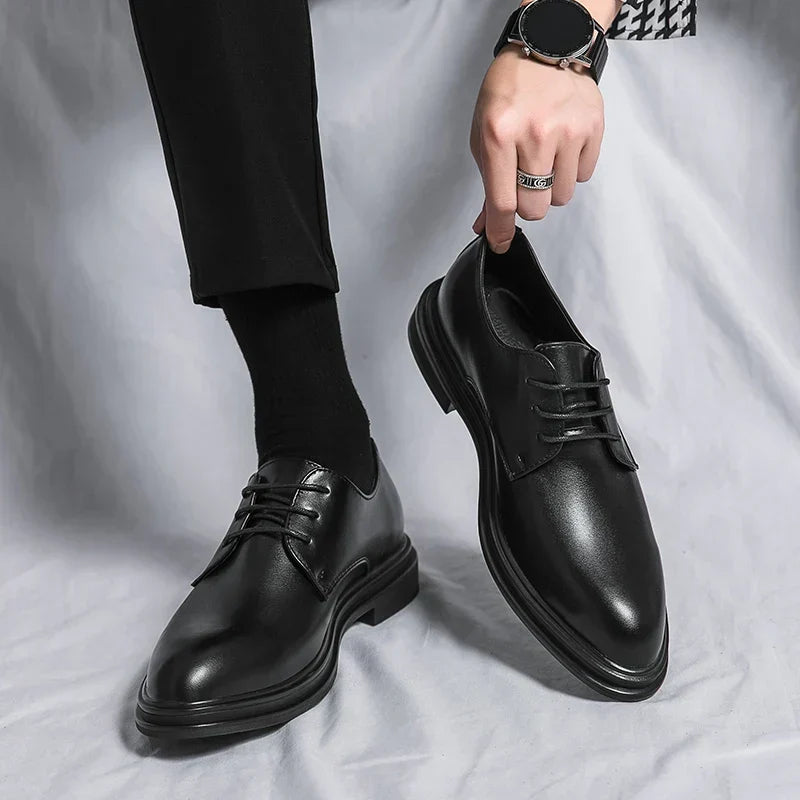 Men's Classic Leather Lace-Up Dress Shoes